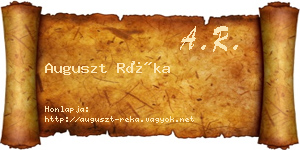 Auguszt Réka névjegykártya